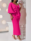 Beautiful Big Bow High Slit Dress