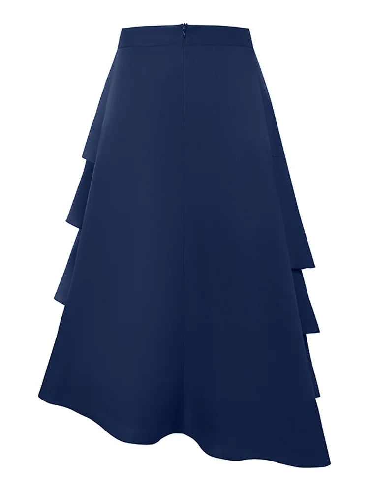 Ruffled Hem Maxi Skirt