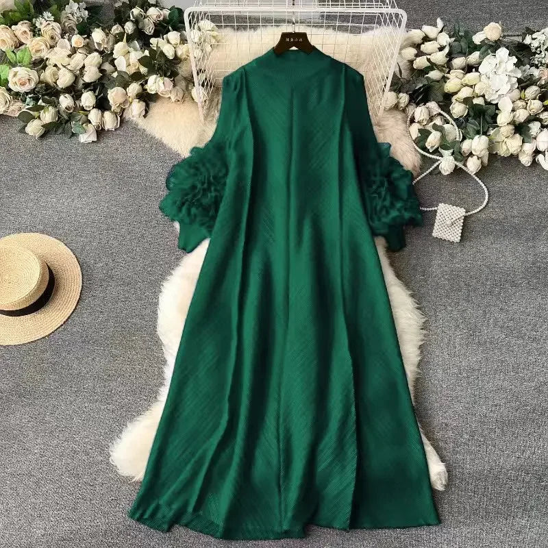 Chic Vintage Pleated Dress