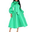 Elegant Luxury Bow Collar Dress - Long Sleeve