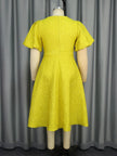 Jacquard A Line 3D Flower Dress