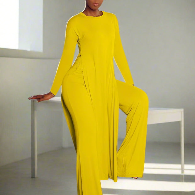 Solid Classic Women's Long Sleeve Set