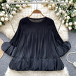 Bubble Sleeve Autumn Slim Fit Top