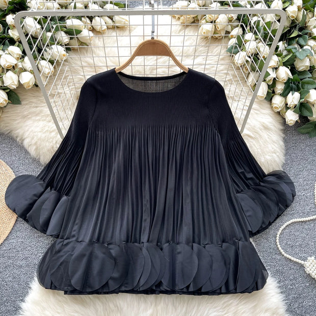 Bubble Sleeve Autumn Slim Fit Top