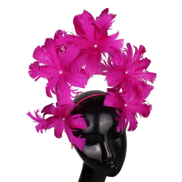 Festive Feather Flower Fascinator
