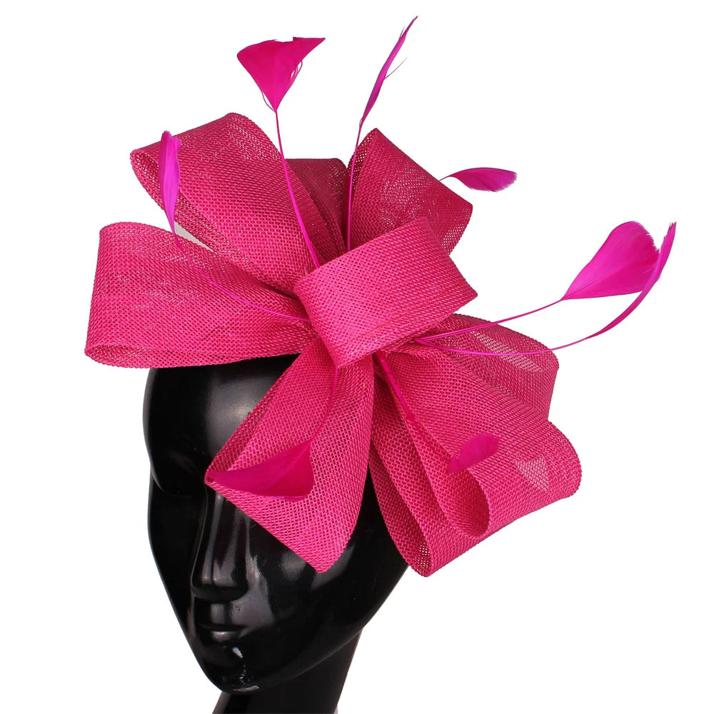 Feathered Mesh Immense Bow Fascinator