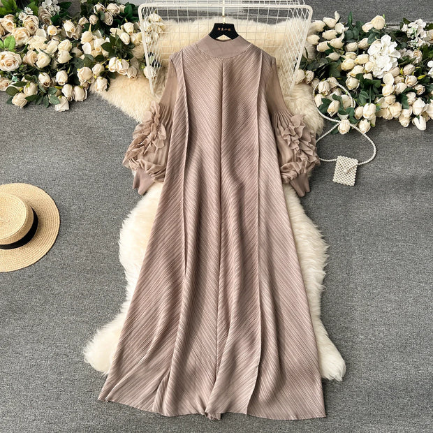 Chic Vintage Pleated Dress