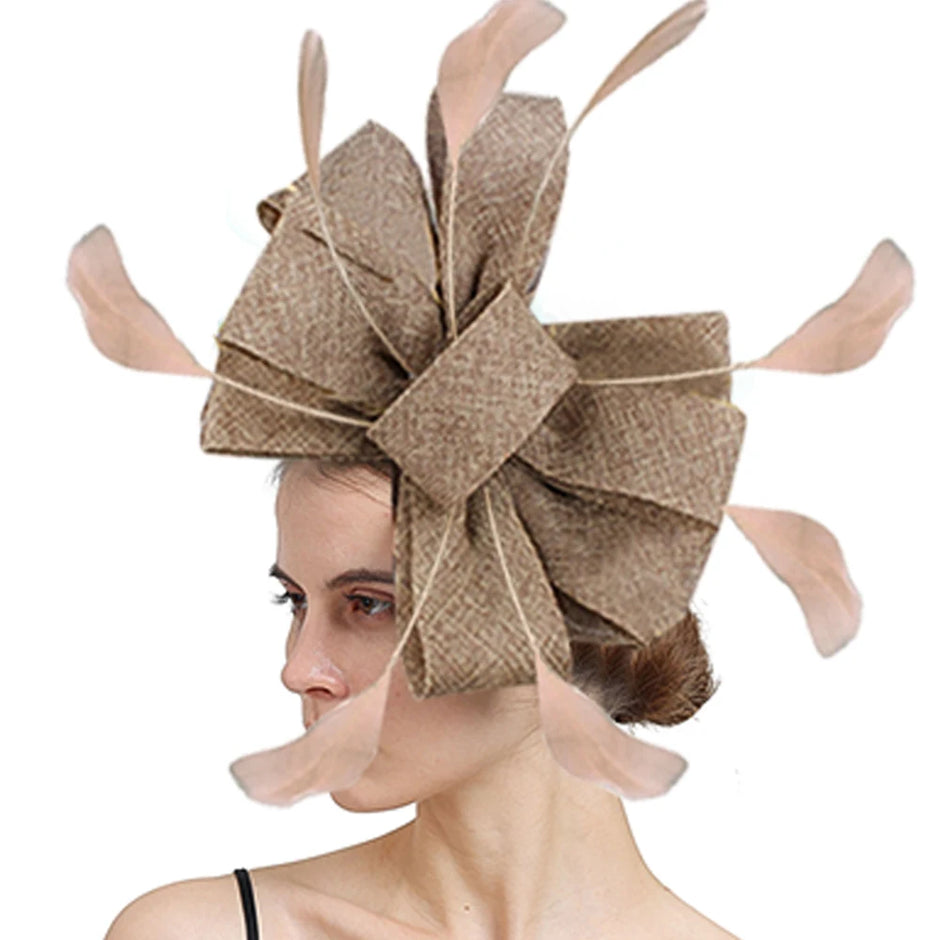 Feathered Mesh Immense Bow Fascinator