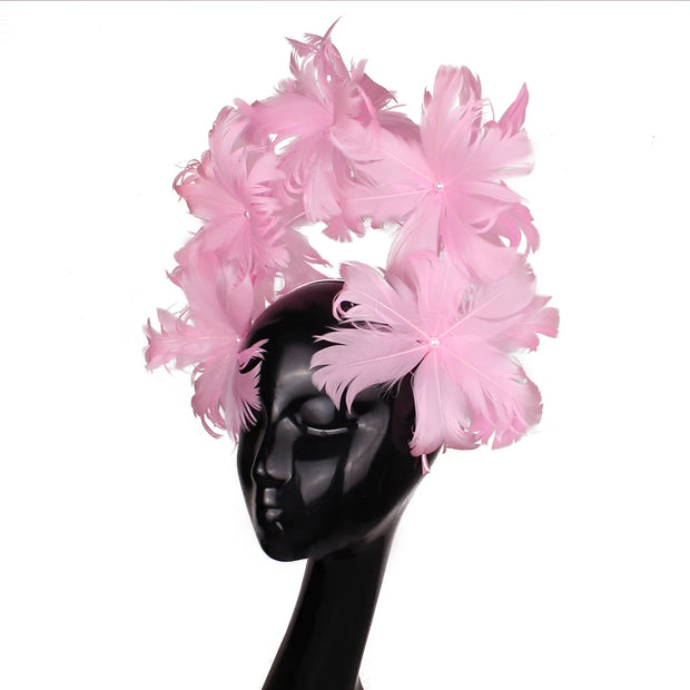 Festive Feather Flower Fascinator