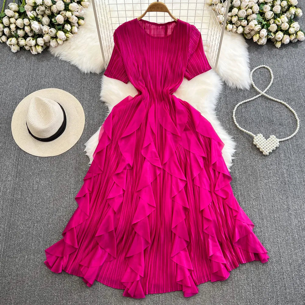 Ruffle Charm Mid Dress