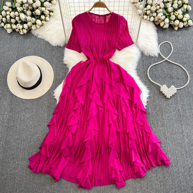 Ruffle Charm Mid Dress
