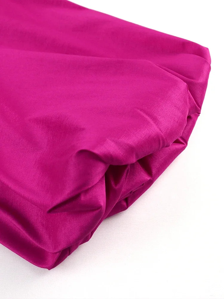Shiny Glam Lantern Sleeve Blouse