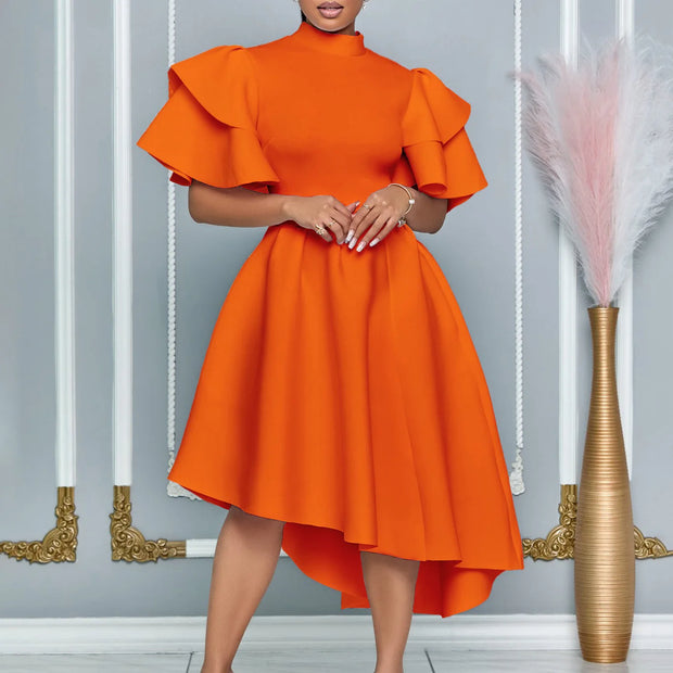 Elegant Party Ruffle Sleeve Dress