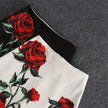 Y2K Red Rose Print Pencil Skirt