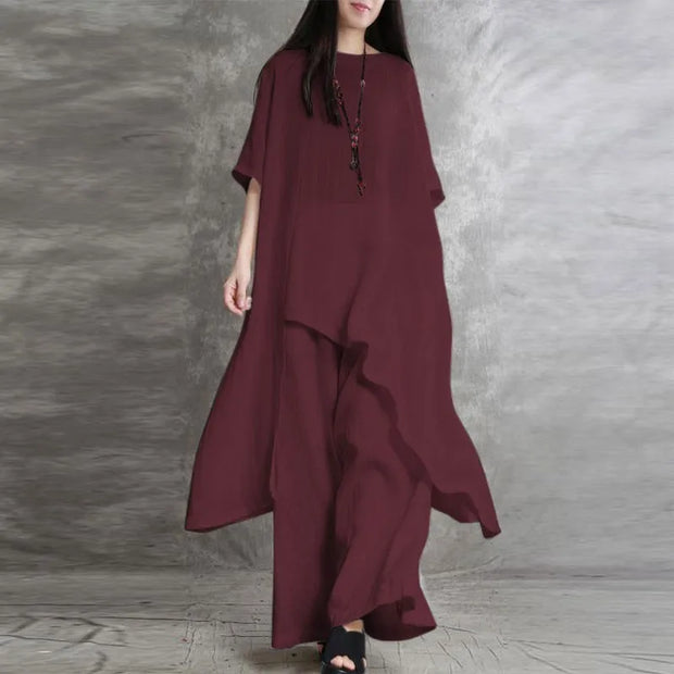 Casual Cotton Linen Pant Set