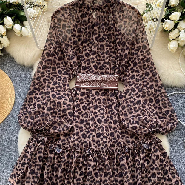 Transparent Chic Leopard Dress