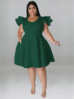 Ruffled Hem Plus Midi Dress