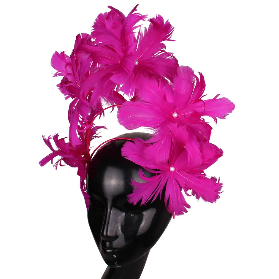 Festive Feather Flower Fascinator