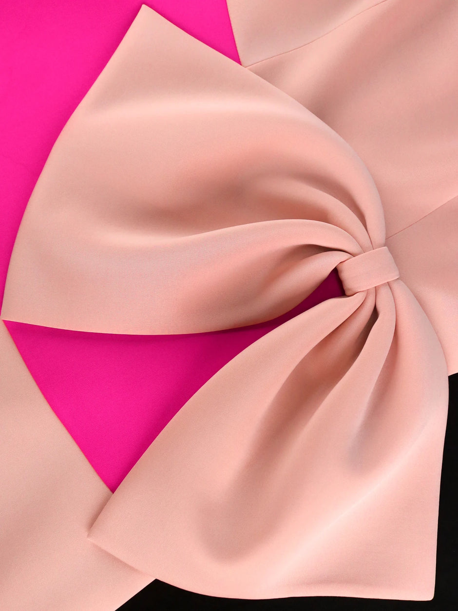 Pink Patchwork A-Line Dress