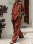 Autumn Solid Cotton Linen Set