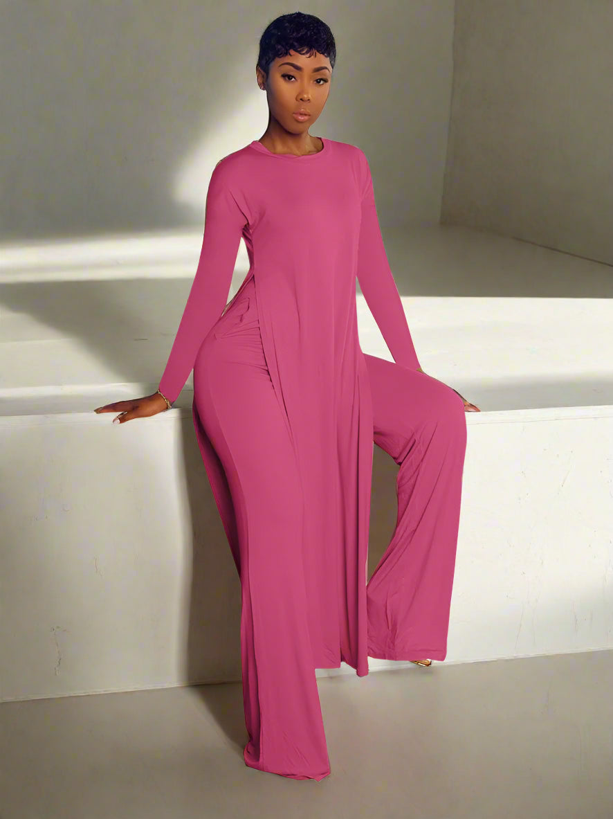 Solid Classic Women's Long Sleeve Set