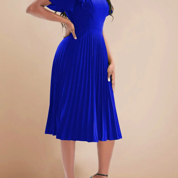 Elegant Summer Church Midi Pleated Dress