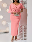 Beautiful Big Bow High Slit Dress