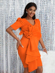 Festive Flower High Waist Dress