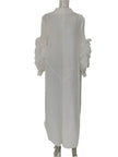 Maxi Pleated Round Neck Spliced Dress
