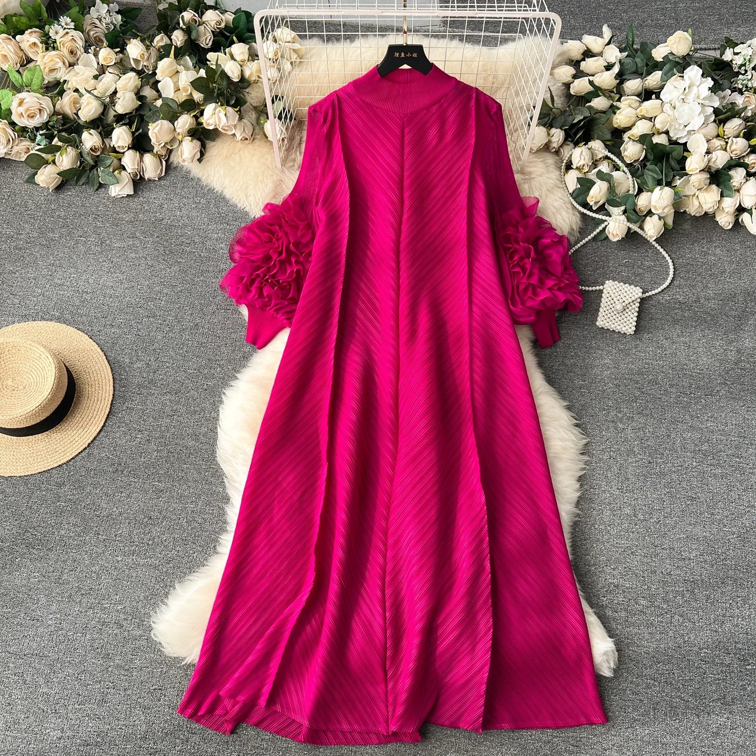 Chic Vintage Pleated Dress