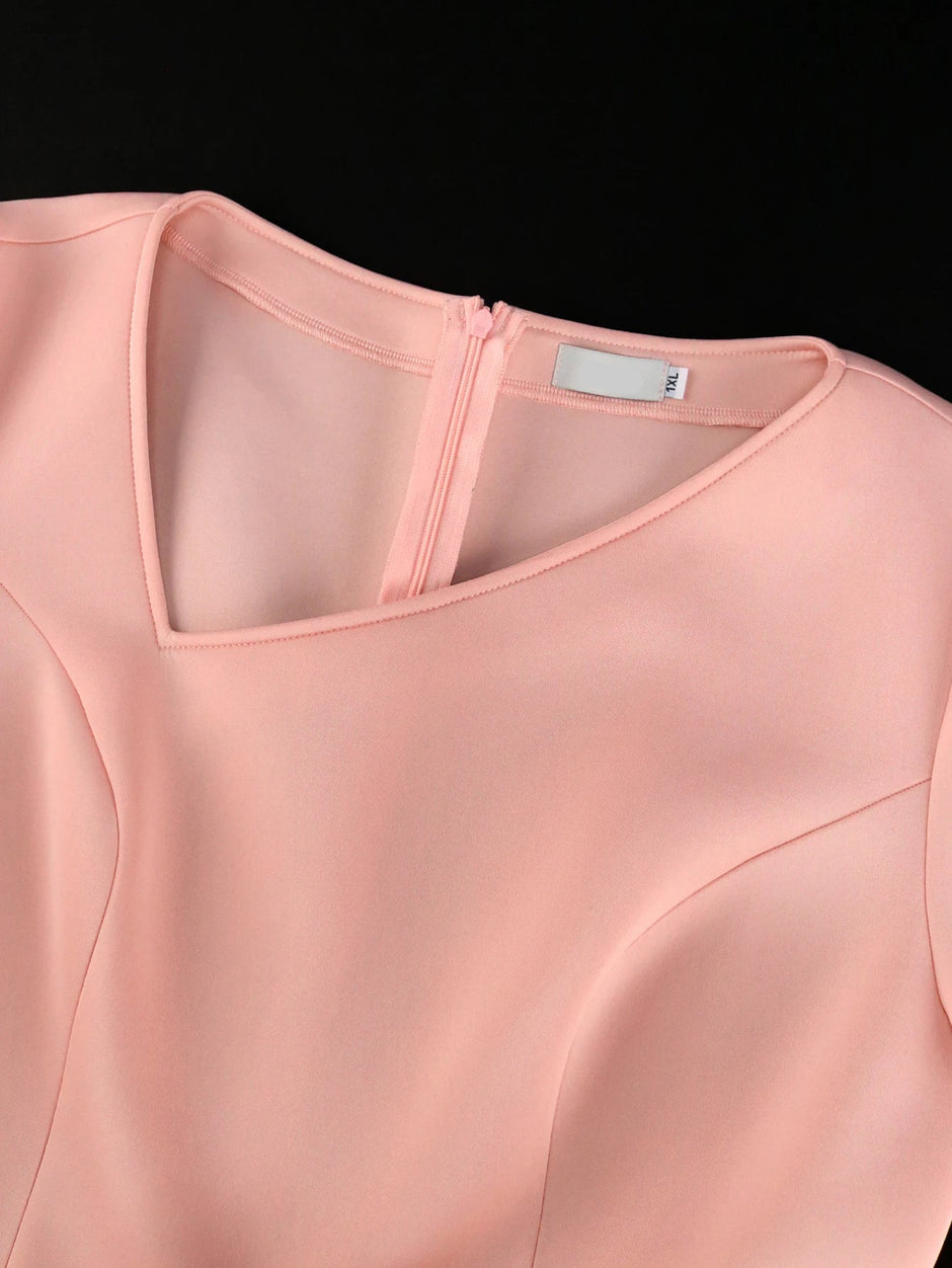 Pink Patchwork A-Line Dress