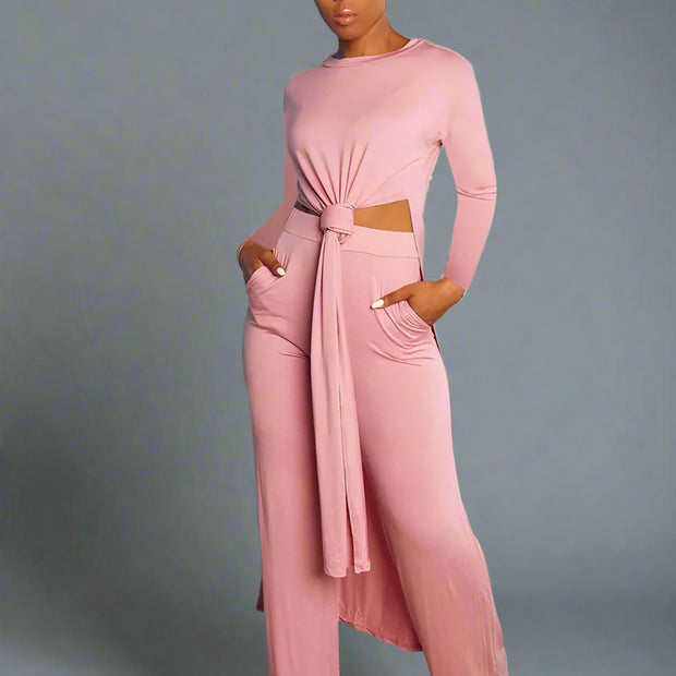 Solid Classic Women's Long Sleeve Set