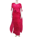 Pleated 3D Shawl Style Dress