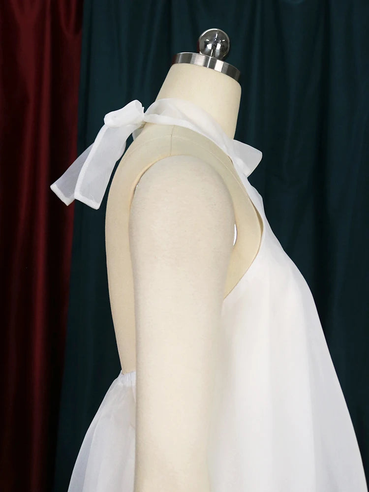 White Party Backless Chiffon Set