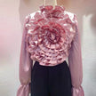 High-Grade 3D Flower Silky Blouse