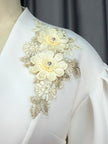 White Party Peplum V Neck Blouse (Top only)