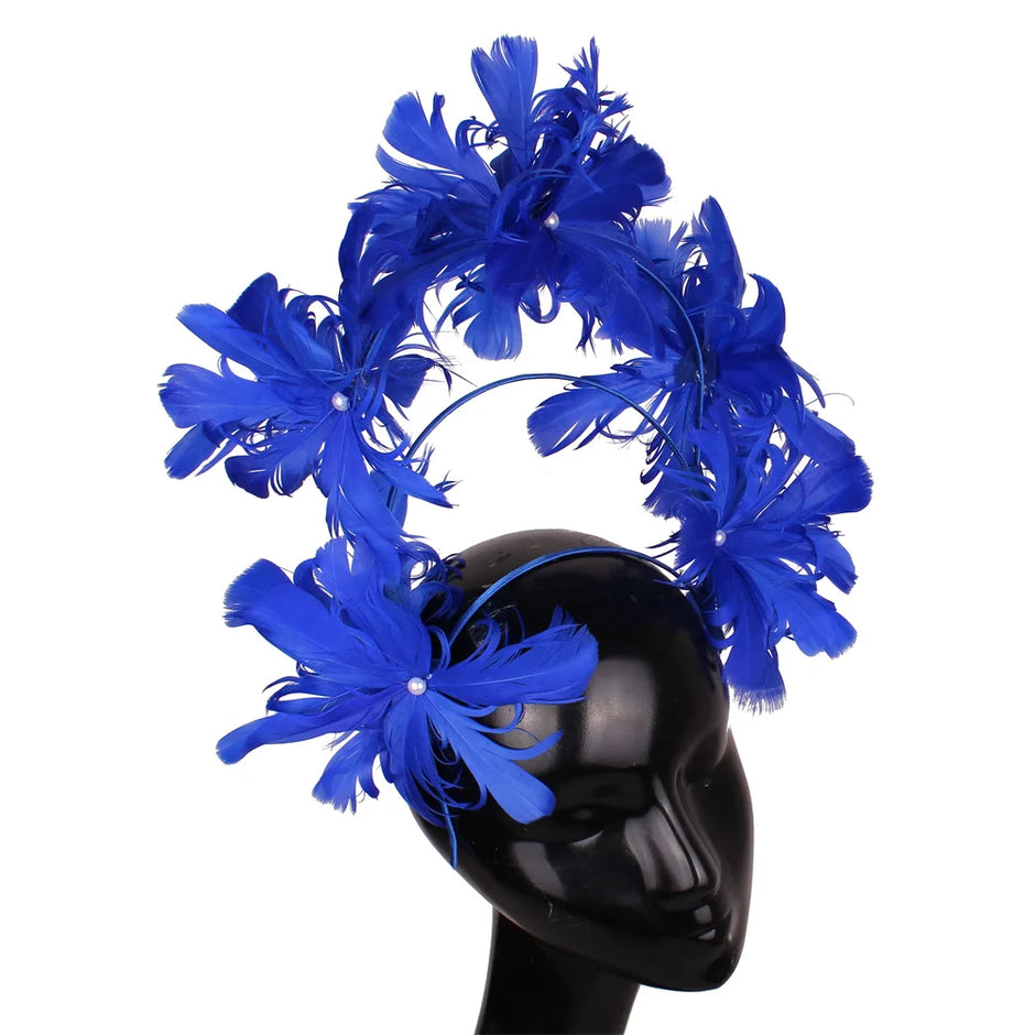 Festive Feather Flower Fascinator