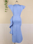 Elegant Ceremony Ruffle Slit Dress