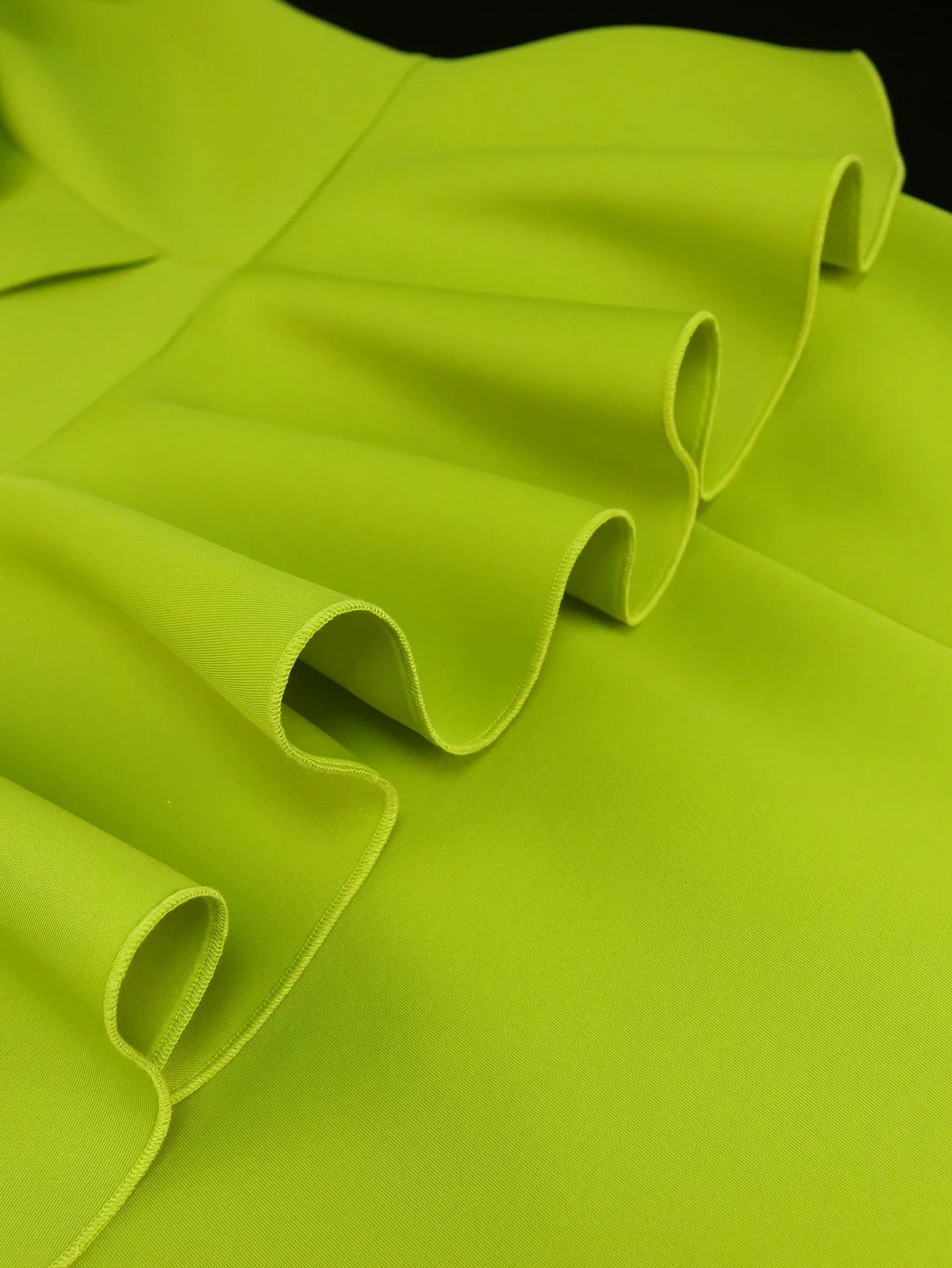 Elegant Green Ruffle Slit Gown
