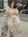 Polka Dot Pleated Ball Gown Set