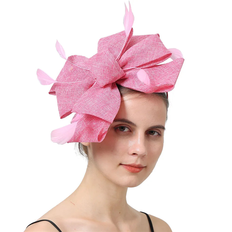 Feathered Mesh Immense Bow Fascinator