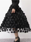 Vintage Polka Dot 3D Tulle Mesh Skirt