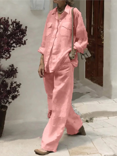 Autumn Solid Cotton Linen Set