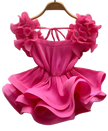 Ruffle Square-Neck Drawstring Blouse
