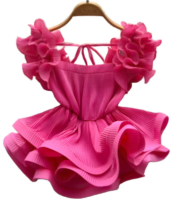 Ruffle Square-Neck Drawstring Blouse
