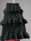 High Waist Pleated A-Line Skirt