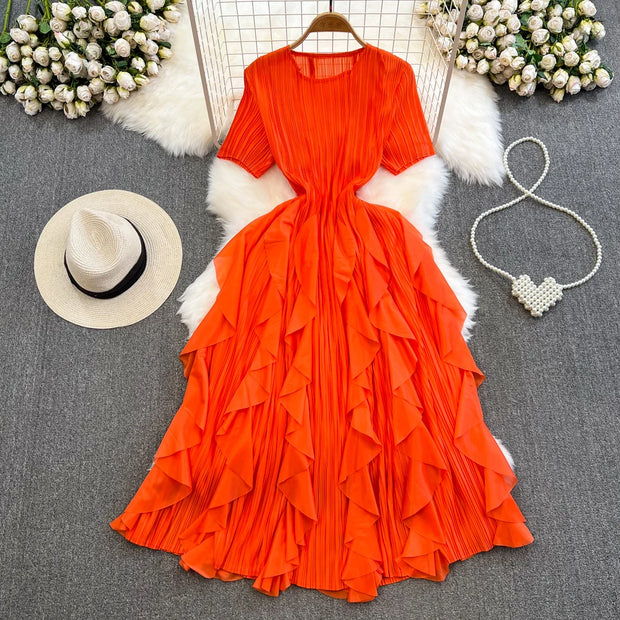 Ruffle Charm Mid Dress