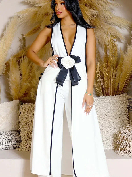 Vintage Sleeveless Bow Tie Matching Set