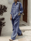 Autumn Solid Cotton Linen Set