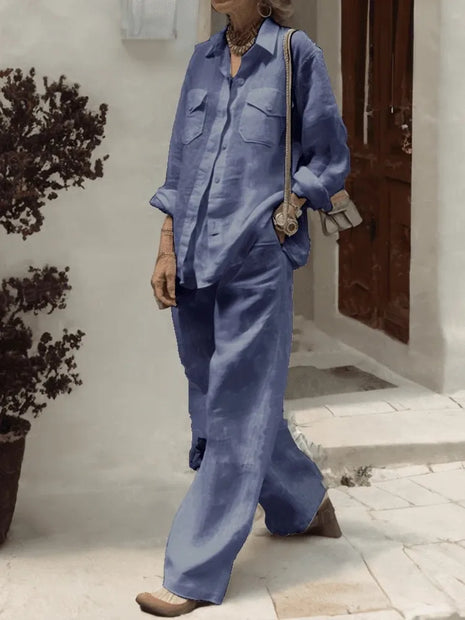 Autumn Solid Cotton Linen Set